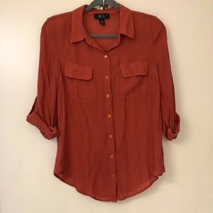 Burnt Orange Button Down Top